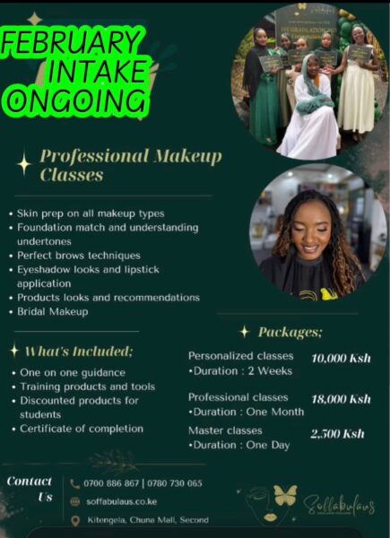 Professional Makeup Classes kitengela